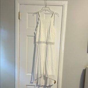 by & by White High-Low Lace Bodice Dress